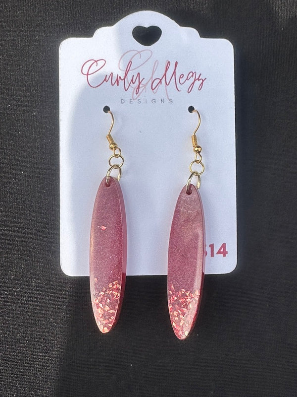 Rose Blush Surfboard Drop Earrings